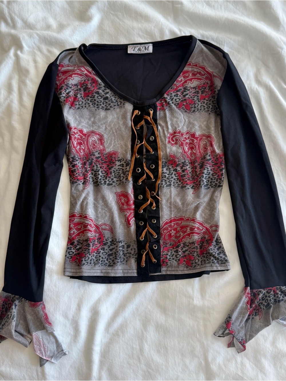 Vintage Long Sleeve Top Whimsigoth Bell Sleeves